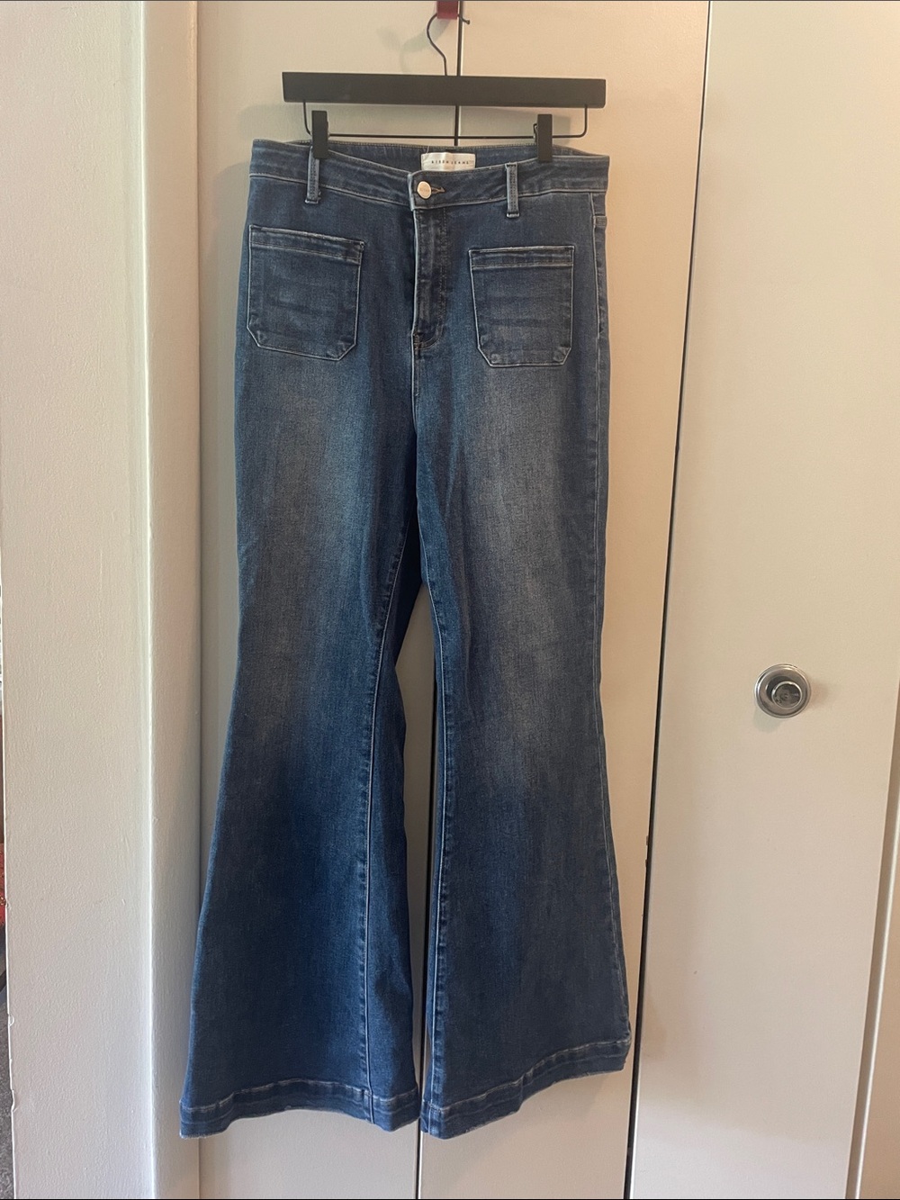 RISEN Women's Blue Wide Leg Flare Jeans